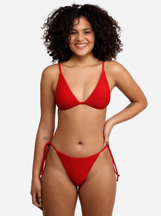 Scrunch Triangle Bikini In Red Free Society Free Society