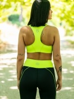 Free Society - V-neck Sport Bra in Lime 3 Thumb