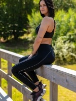 Free Society - Contrast Piping Leggings in Black 2 Thumb