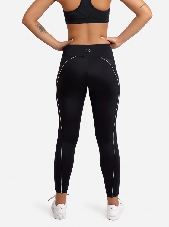 Free Society - Contrast Piping Leggings in Black 6