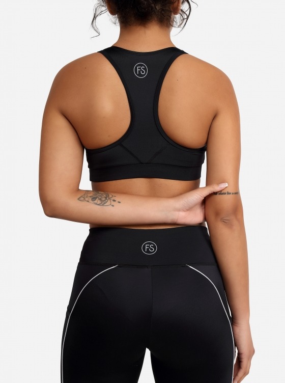 Free Society - Contrast Piping Sport Bra in Black 5