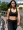 Contrast Piping Sport Bra in Black