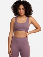 Free Society - Contrast Piping Sport Bra in Plum 3 Thumb