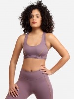 Free Society - Contrast Piping Sport Bra in Plum 2 Thumb