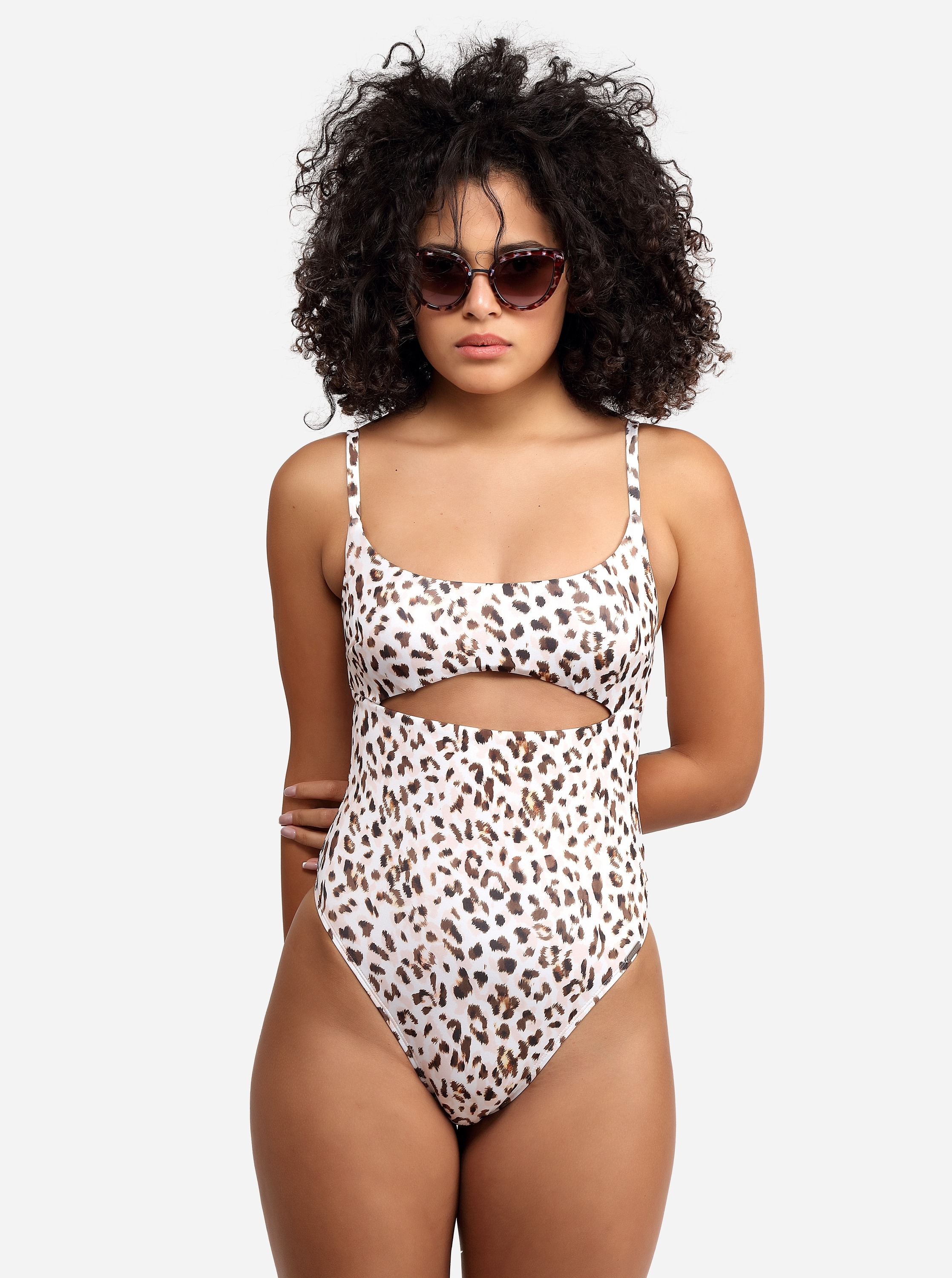 Free Society - Leopard Cut Out Swimsuit 2 Imagem Zoom