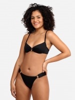 Free Society - Metalic Black Under Wire Ring Bikini 2 Thumb