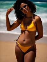 Free Society - Metalic Yellow Triangle Bikini 4 Thumb