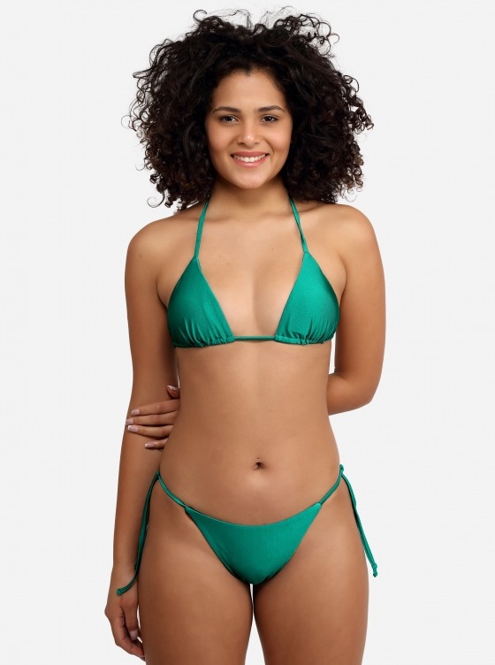 Free Society - Metalic Green Triangle Bikini 1