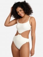 Free Society - Scrunch Cut Out Swimsuit in Ivory 1 Thumb