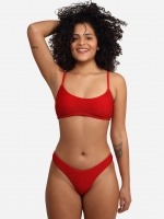 Free Society - Scrunch Crop Bikini in Red 1 Thumb
