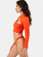 Free Society - Ava High Leg Bottom in Orange 3 Thumb