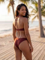 Free Society - Halter Bikini in Rust 2 Thumb
