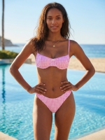 Free Society - Gingham Underwire Bikini in Pink 1 Thumb