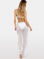 Free Society - Knit Beach Trousers in White 3 Thumb