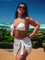 Free Society - Double Strap Triangle Bikini in Pearl 4 Thumb