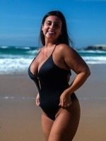 Free Society - Plunge Swimsuit in Shiny Black 3 Thumb