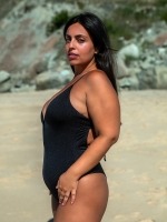 Free Society - Plunge Swimsuit in Shiny Black 4 Thumb