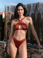 Free Society -  Wrap Cut Out Bikini in Burnt Gold		 2 Thumb