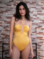 Free Society - Cut Out Rush Swimsuit in Gold		 4 Thumb
