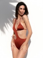 Free Society - Cut Out Swimsuit in Burnt Gold		 2 Thumb