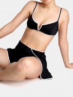 Free Society - Contrast Piping V Wire Bikini in Black 7 Thumb
