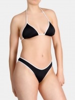 Free Society - Contrast Piping Triangle Bikini in Black 1 Thumb