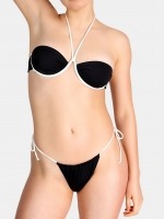Free Society - Contrast Monowire Halter Bikini in Black 2 Thumb