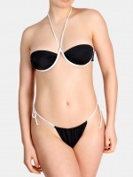 Free Society - Contrast Monowire Halter Bikini in Black 4 Thumb