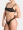 Crinkle Crop Bikini in Black Stripe