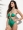 Cut Out Halter Swimsuit in Metalic Green		