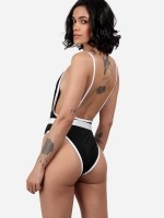 Free Society - Contrast Binding Belted Swimsuit  4 Thumb