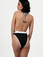 Free Society - Contrast Binding Belted Swimsuit  5 Thumb
