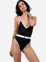 Free Society - Contrast Binding Belted Swimsuit  2 Thumb