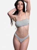 Free Society - Texture Stripe Bandeau Bikini 1 Thumb