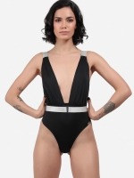 Free Society - Plunge Belted Swimsuit 5 Thumb