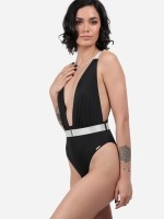 Free Society - Plunge Belted Swimsuit 2 Thumb