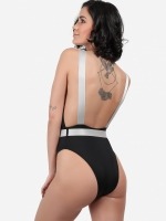 Free Society - Plunge Belted Swimsuit 3 Thumb