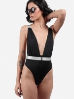 Free Society - Plunge Belted Swimsuit 4 Thumb