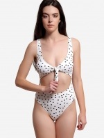 Free Society - Polka Dot Cut Out Swimsuit 2 Thumb